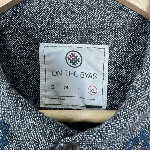 Mens Blue Print Button Down Casual Heavyweight Cotton Southwestern Print Size XL - Picture 6 of 9